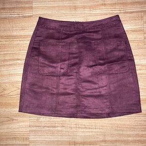 Old Navy Faux Suede Maroon Mini Skirt